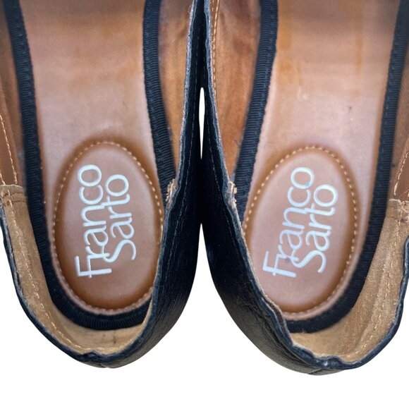 Franco Sarto Women’s Black Leather Slip-On Brixley Tassel Loafers Size 8.5M - Picture 5 of 8